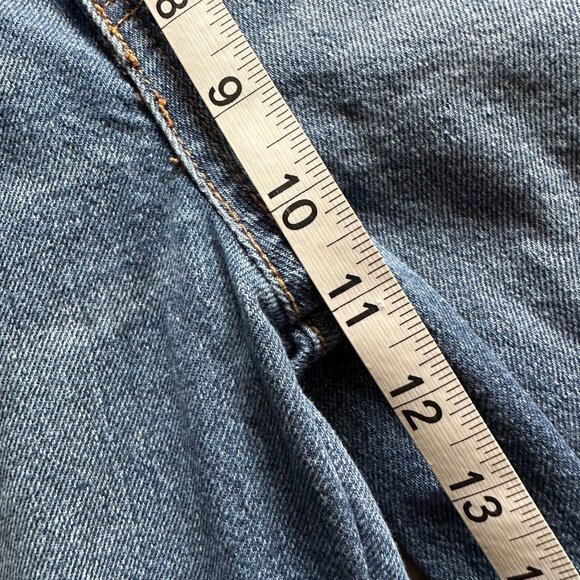 Ella Moss High Waist Straight Ankle Raw Hem Jeans with Pink Accent Stitching - Picture 10 of 11